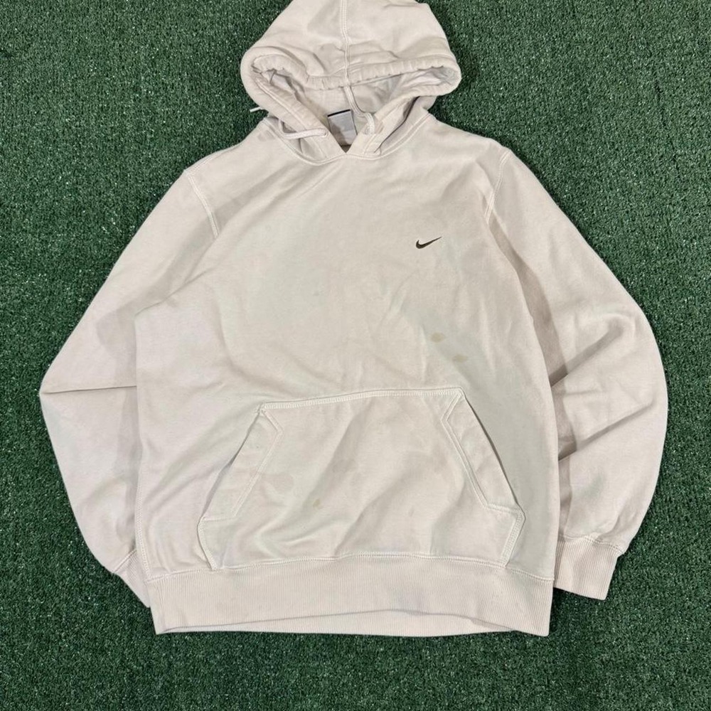 Vintage Nike White Pullover Hoodie Size L Embroidered Swoosh 0275
